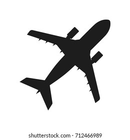Aircraft Vector black icon on white background.