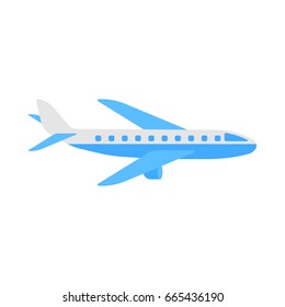 Aircraft vector flat illustration. Airplane icon isolated on white background