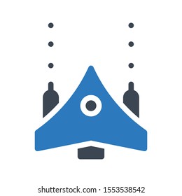 aircraft vector glyph  colour  icon 