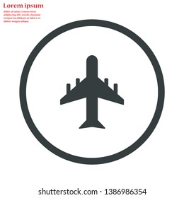 aircraft vector icon 10 eps , Lorem ipsum Flat design
