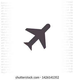 aircraft vector icon 10 eps , Lorem ipsum Flat design