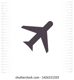 aircraft vector icon 10 eps , Lorem ipsum Flat design