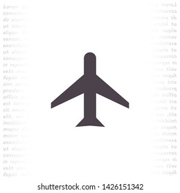 aircraft vector icon 10 eps , Lorem ipsum Flat design