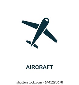 Aircraft vector icon illustration. Creative sign from icons collection. Filled flat Aircraft icon for computer and mobile. Symbol, logo vector graphics.