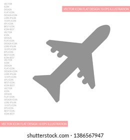 Aircraft Vector icon . Lorem Ipsum Illustration design