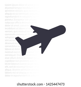 Aircraft Vector icon . Lorem Ipsum Illustration design