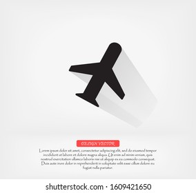 Aircraft vector icon , lorem ipsum Flat design