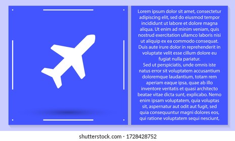 Aircraft Vector icon . Lorem Ipsum Illustration design