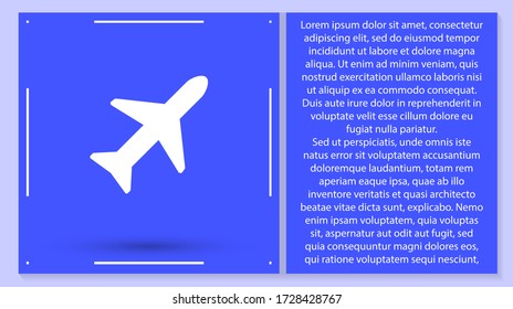 Icono del vector de la aeronave . Lorem Ipsum Diseño de ilustración