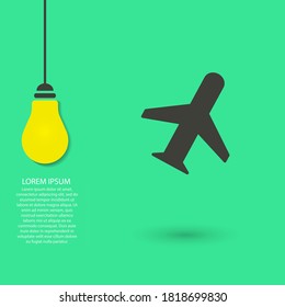 Icono vectorial de la aeronave, lorem ipsum Diseño plano