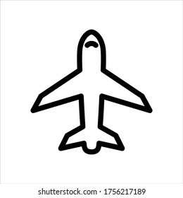 Aircraft vector icon on white background