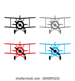 Aircraft vector icon on white background