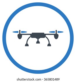 Aircraft vector icon. Style is bicolor flat circled symbol, smooth blue colors, rounded angles, white background.