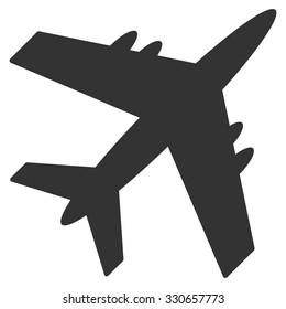 Aircraft vector icon. Style is flat symbol, rounded angles, white background.