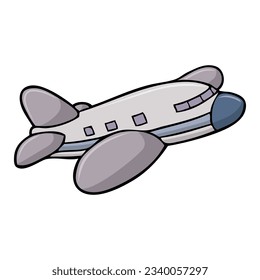 ilustración de vector de avión, aislado en fondo blanco, vista superior