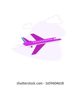 
vector de avión púrpura y simple