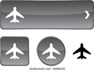  Aircraft  web buttons. Vector illustration.