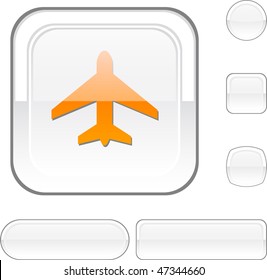 Aircraft white buttons. Vector illustration.