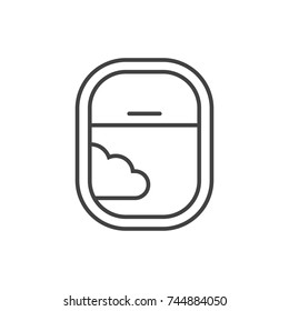 Aircraft Window Open Line Icon.