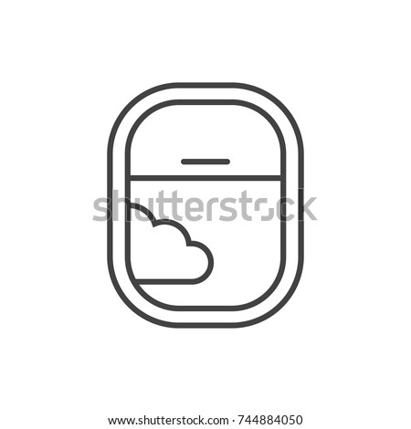 Aircraft window open line icon.
