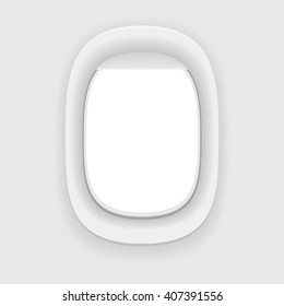 Aircraft window. Plane porthole isolated on white. Vector illustration.