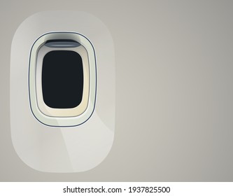 Aircraft Windows. Airplane Indoor Portholes, Plane Interior Window And Fuselage Glass Porthole. Plastic Or Glass Plane Windows 3d Vector Isolated Illustration Set