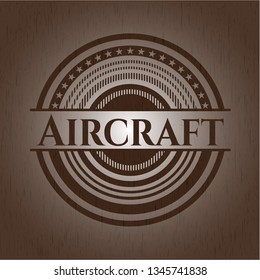 Aircraft wooden emblem. Retro
