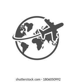 Aircraft world icon isolated on white background. Vector illustration. Eps 10.