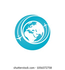 aircraft and world vector drawing