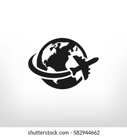 aircraft world vector icon