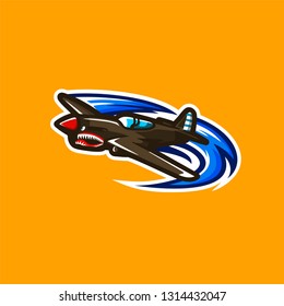 aircraft/airship esport gaming mascot logo template