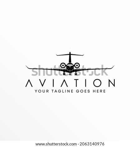 Aircraftor plane in Flight or flying image graphic icon logo design abstract concept vector stock. Can be used as a symbol related to aviation or transportation.