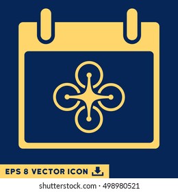 Airdrone Calendar Day icon. Vector EPS illustration style is flat iconic symbol, yellow color.