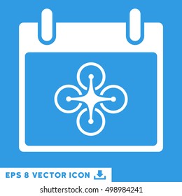 Airdrone Calendar Day icon. Vector EPS illustration style is flat iconic symbol, white color.