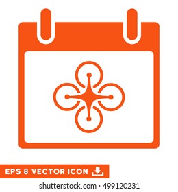 Airdrone Calendar Day icon. Vector EPS illustration style is flat iconic symbol, orange color.