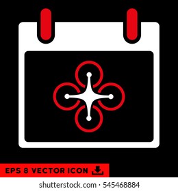 Airdrone Calendar Day icon. Vector EPS illustration style is flat iconic bicolor symbol, red and white colors.