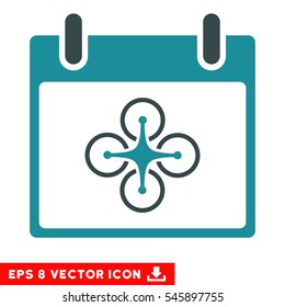 Airdrone Calendar Day icon. Vector EPS illustration style is flat iconic bicolor symbol, soft blue colors.