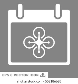 Airdrone Calendar Day icon. Vector EPS illustration style is flat iconic symbol, white color.