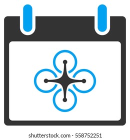 Airdrone Calendar Day vector toolbar icon. Style is bicolor flat icon symbol, blue and gray colors, white background.