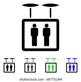 Airdrone Elevator flat vector icon. Colored airdrone elevator gray, black, blue, green pictogram variants. Flat icon style for application design.