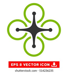 Airdrone EPS vector icon. Illustration style is flat iconic bicolor eco green and gray symbol on white background.
