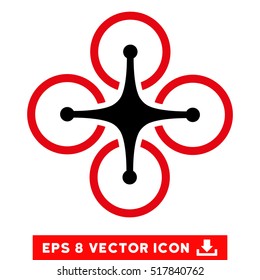 Airdrone EPS vector icon. Illustration style is flat iconic bicolor intensive red and black symbol on white background.