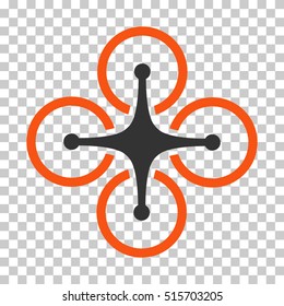 Airdrone EPS vector pictogram. Illustration style is flat iconic bicolor orange and gray symbol.