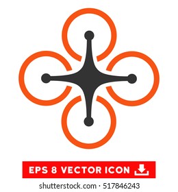 Airdrone EPS vector pictogram. Illustration style is flat iconic bicolor orange and gray symbol on white background.
