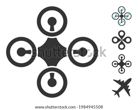 Airdrone icon with flat style. Isolated vector airdrone icon illustrations on a white background, simple style. Some similar icons added.