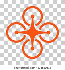Airdrone icon. Vector illustration style is flat iconic symbol, orange color, transparent background. Designed for web and software interfaces.