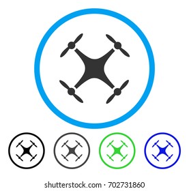 Airdrone rounded icon. Vector illustration style is a flat iconic symbol inside a circle, black, gray, blue, green versions. Designed for web and software interfaces.
