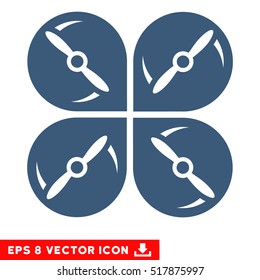 Airdrone Screws Rotation EPS vector pictograph. Illustration style is flat iconic blue symbol on white background.