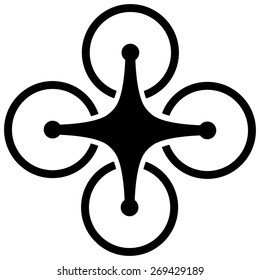 Airdrone symbol. Black vector icon on a white background.