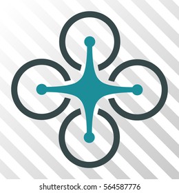 Airdrone vector icon. Illustration style is flat iconic bicolor soft blue symbol on a hatch transparent background.